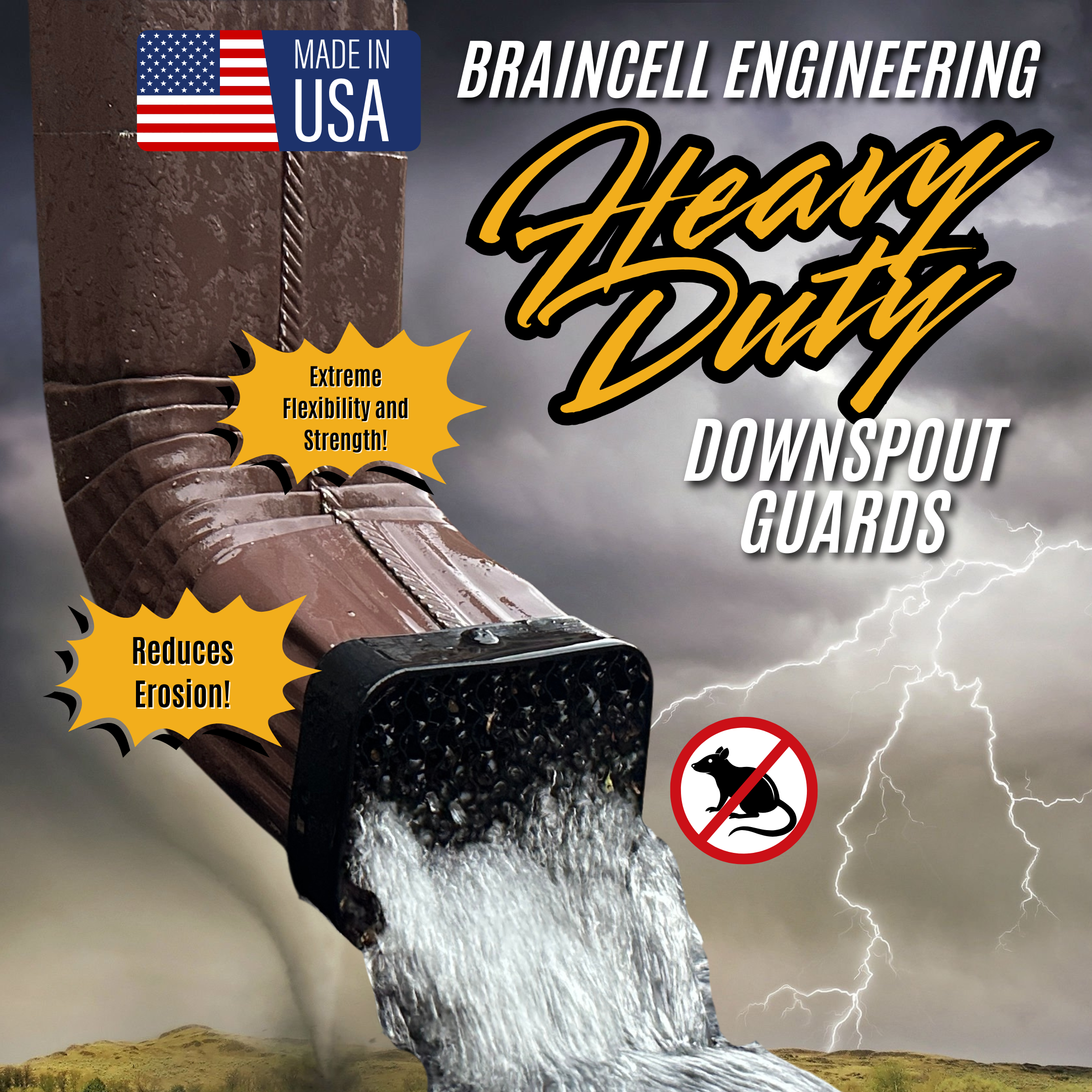 Heavy Duty Downspout Guards for Rodents & Pests – Braincell Engineering